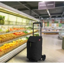 Carrellino per Spesa Impermeabile 40 lt Carrello Gimi Pieghevole Nero