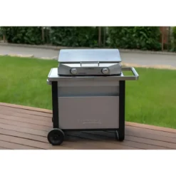 Carrello Barbecue Acciaio Pieghevole 120x63x73 cm Compatibile Ruote
