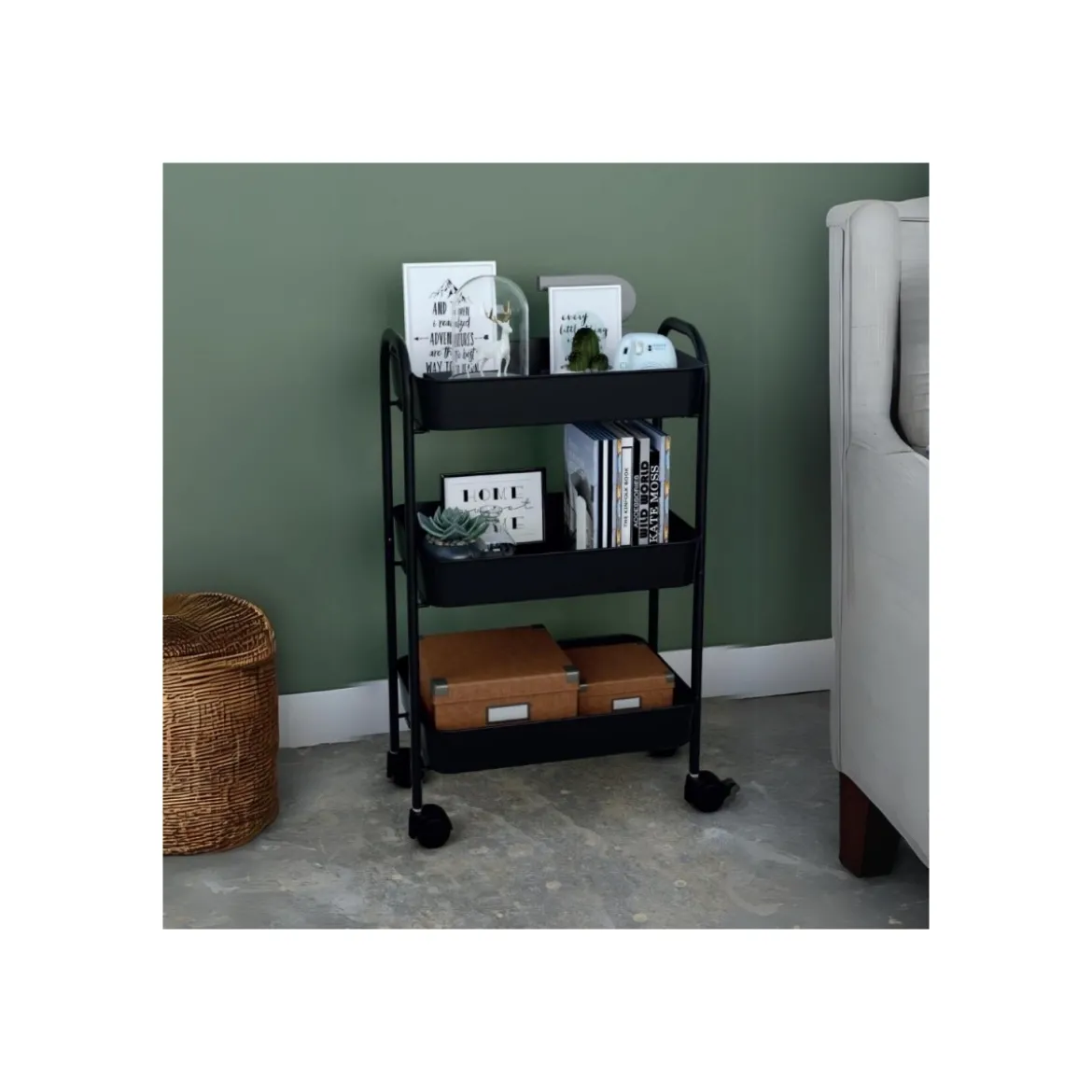 Carrello da cucina e Portavivande Nero
