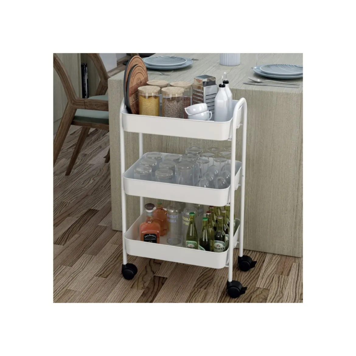 Carrello da cucina Multiuso Bianco