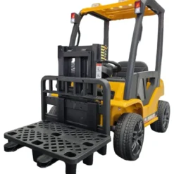 Carrello Elevatore Elettrico per Bambini 12V Giallo con Forche Mobili