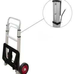 Carrello Pieghevole Portapacchi in Alluminio 37x40x110 cm Max 90kg