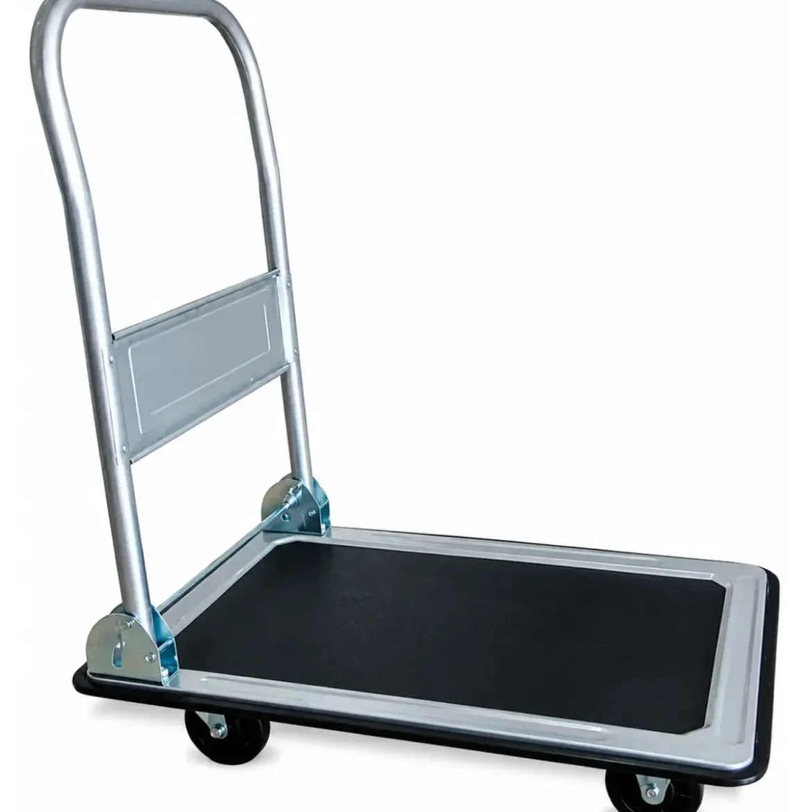 Carrello Portatutto Pieghevole in Acciaio con Pedana Portata 150kg