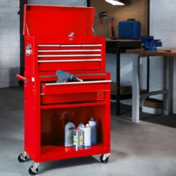 Carrello Porta utensili Attrezzi da Officina Multiuso 8 Cassetti Ruote Meccanico