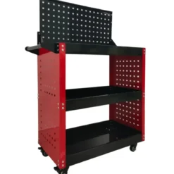 Carrello Portautensili Preforato 3 Ripiani con Pannello Portata 100 kg
