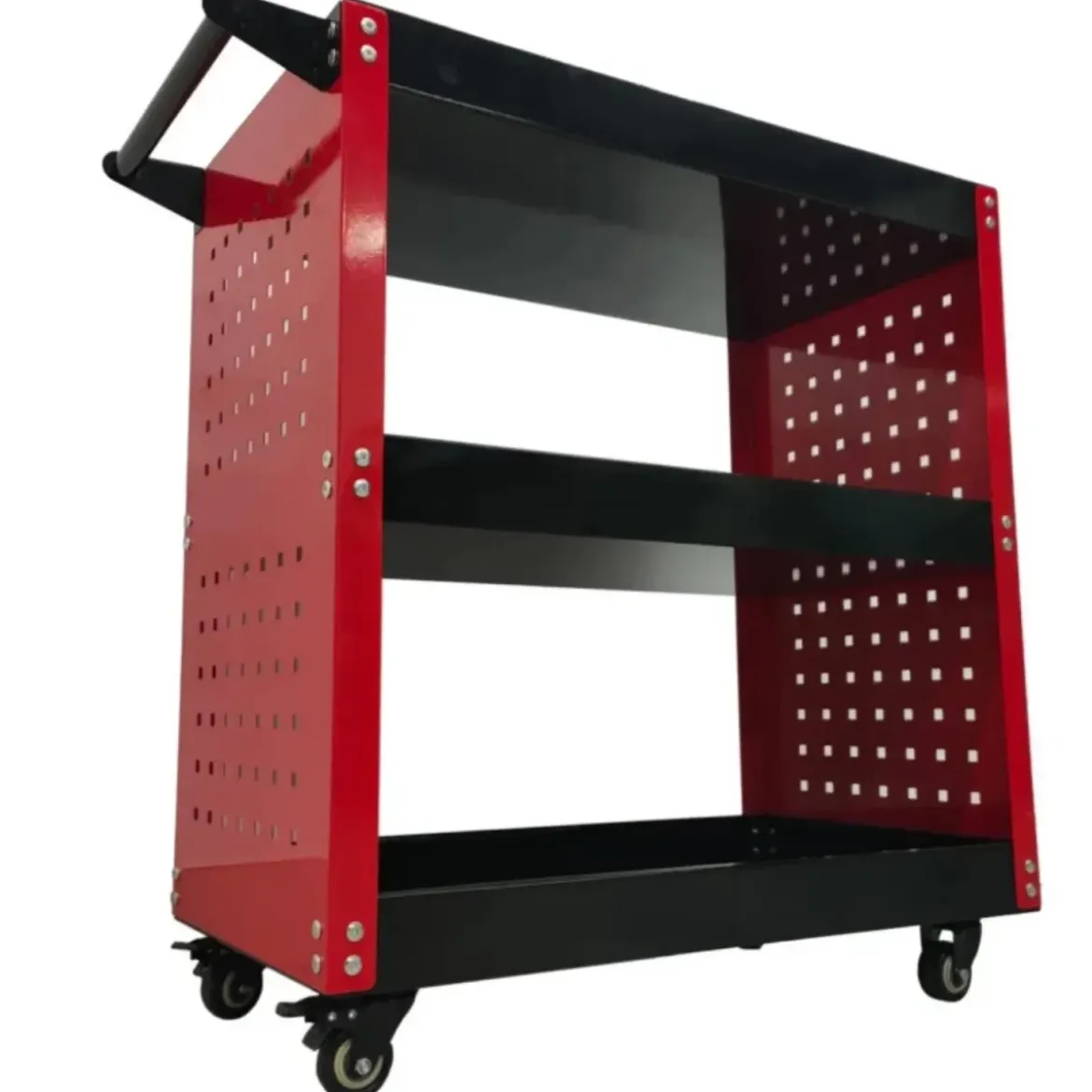 Carrello Portautensili Preforato 3 Ripiani Portata 100 kg 75x35x72 cm