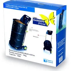 Carrello Raccoglifoglie con sacco Pop Up da Giardino
