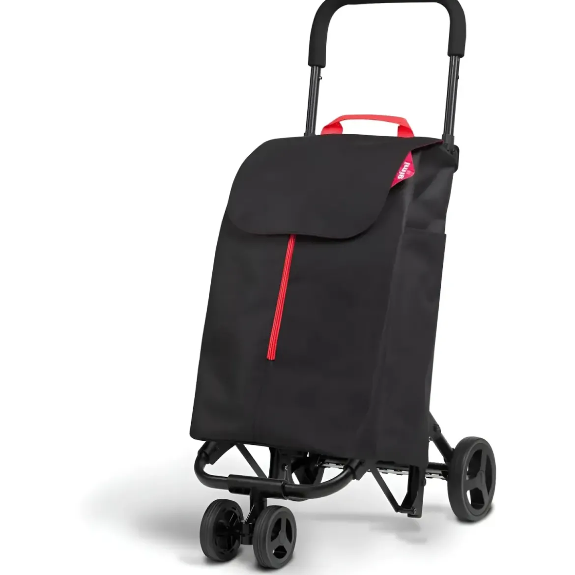 Carrello Spesa Gimi 4 Ruote Pieghevole XL 50L Nero Tasca Interna