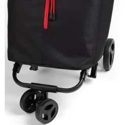 Carrello Spesa Gimi 4 Ruote Pieghevole XL 50L Nero Tasca Interna