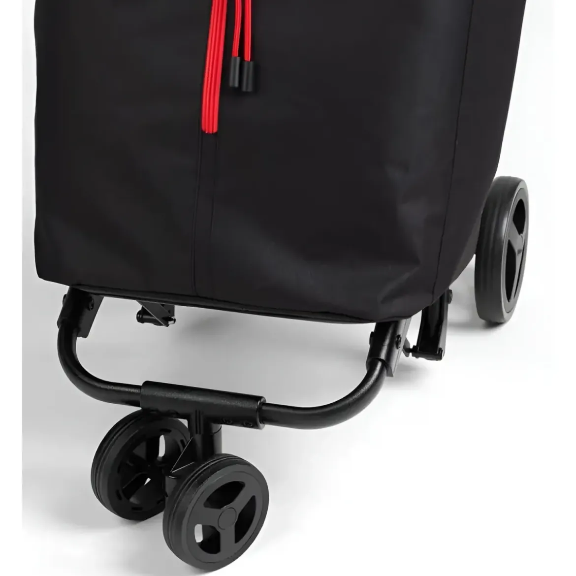 Carrello Spesa Gimi 4 Ruote Pieghevole XL 50L Nero Tasca Interna