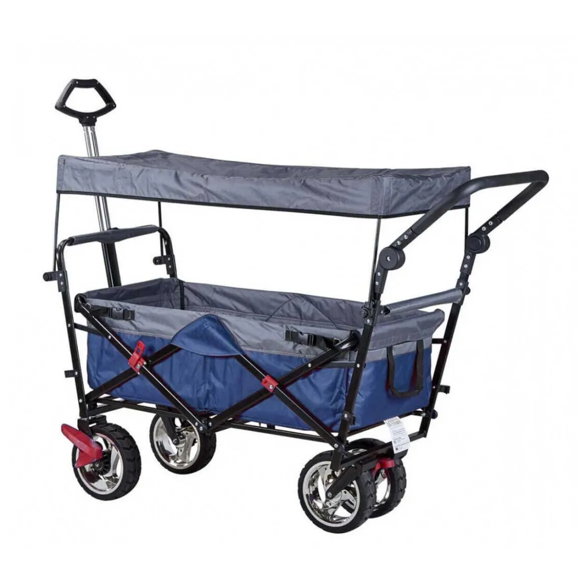 Carrello Tessuto Tettuccio Portatutto 4 Ruote Carretto da Giardino Spesa