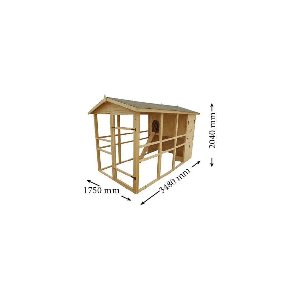 Casa Pollaio in Legno 8 12 Polli per Galline Ovaiole Prefabbricato Recinto