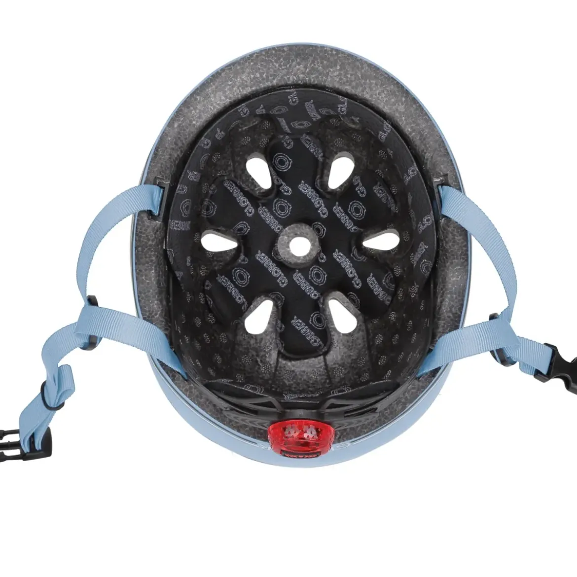 Casco per Bambini 45-51cm Blu Pastello LED Posteriori Monopattino