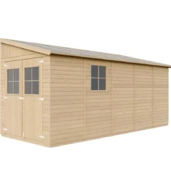 Casetta Addossata da Giardino in Legno Chiusa 2x5 m Finestre 10 m2