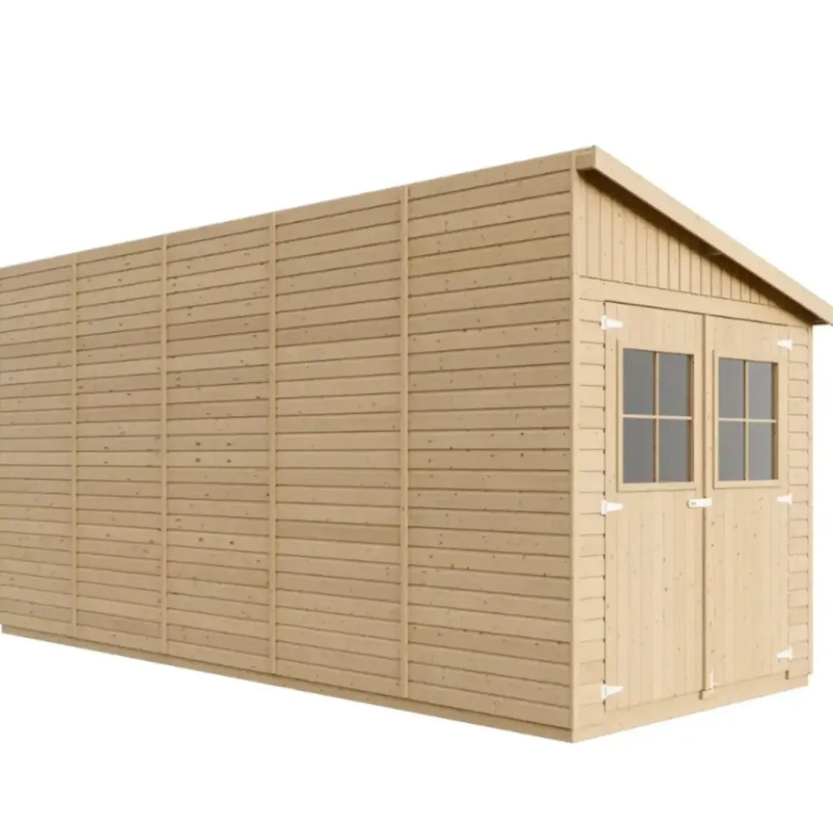 Casetta Addossata da Giardino in Legno Chiusa 2x5 m Finestre 10 m2