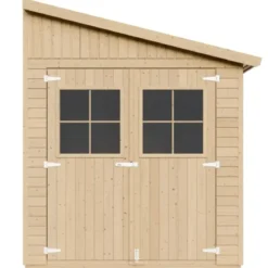 Casetta Addossata da Giardino in Legno Chiusa 2x5 m Pavimento 10 m2