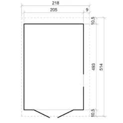 Casetta Addossata da Giardino in Legno Chiusa 2x5 m Pavimento 10 m2