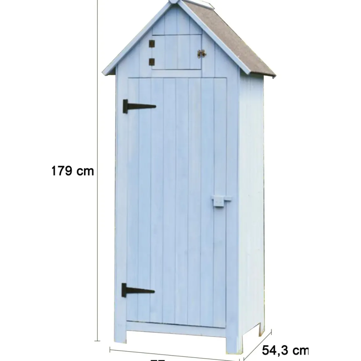 Casetta Armadio in Legno Azzurro Ripiani Mobile Ripostiglio da Giardino Attrezzi