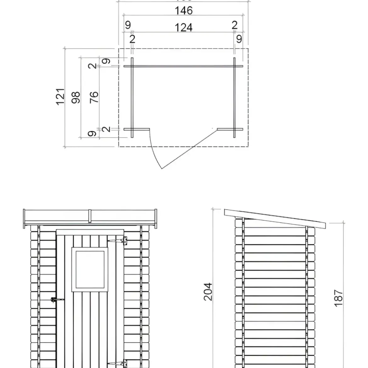 Casetta Armadio in Legno Da Giardino per Attrezzi 124x76 cm