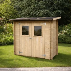 Casetta Armadio in Legno 2X1 con Pavimento Rimessa Attrezzi da Terrazzo Giardino
