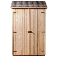 Casetta Armadio 120x60 in Legno per Attrezzi Giardino con Ripiani