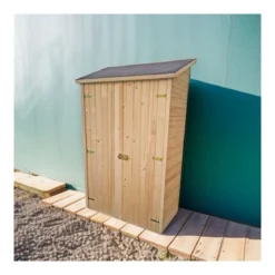 Casetta Armadio 120x60 in Legno per Attrezzi Giardino con Ripiani