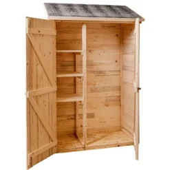 Casetta Armadio 120x60 in Legno per Attrezzi Giardino con Ripiani