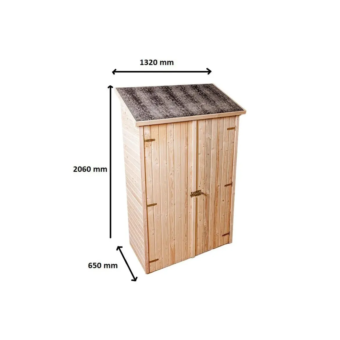Casetta Armadio 120x60 in Legno per Attrezzi Giardino con Ripiani