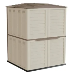 Casetta Attrezzi Plastica Beige Antipioggia da Giardino 151x146 cm