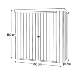 Casetta Big Box Giardino 140x81x180H cm Acciaio Antracite Doppia Porta