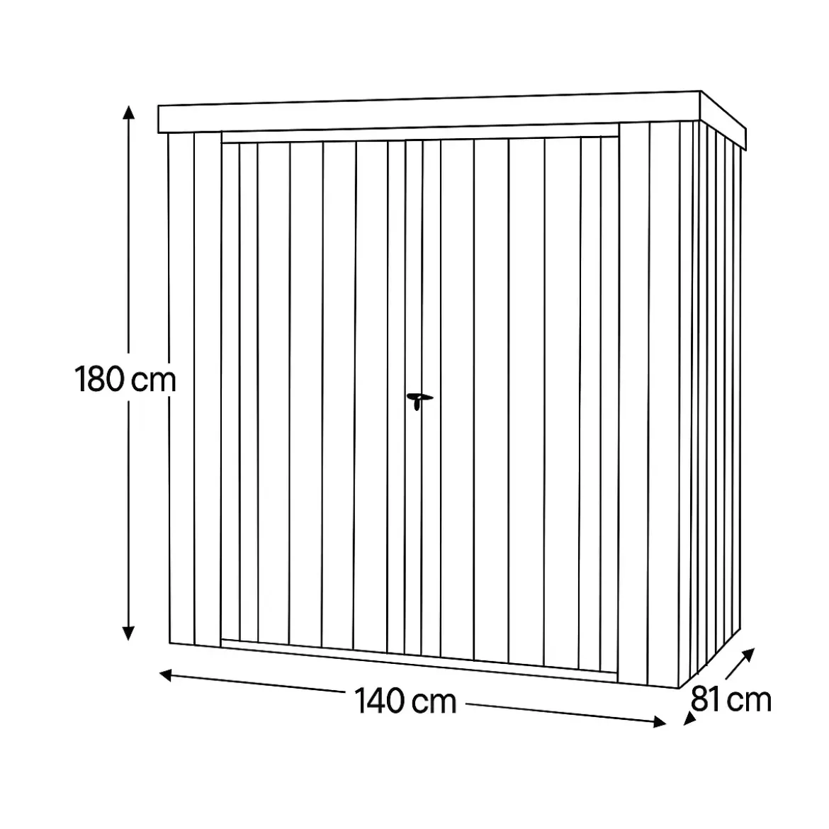 Casetta Big Box Giardino 140x81x180H cm Acciaio Antracite Doppia Porta