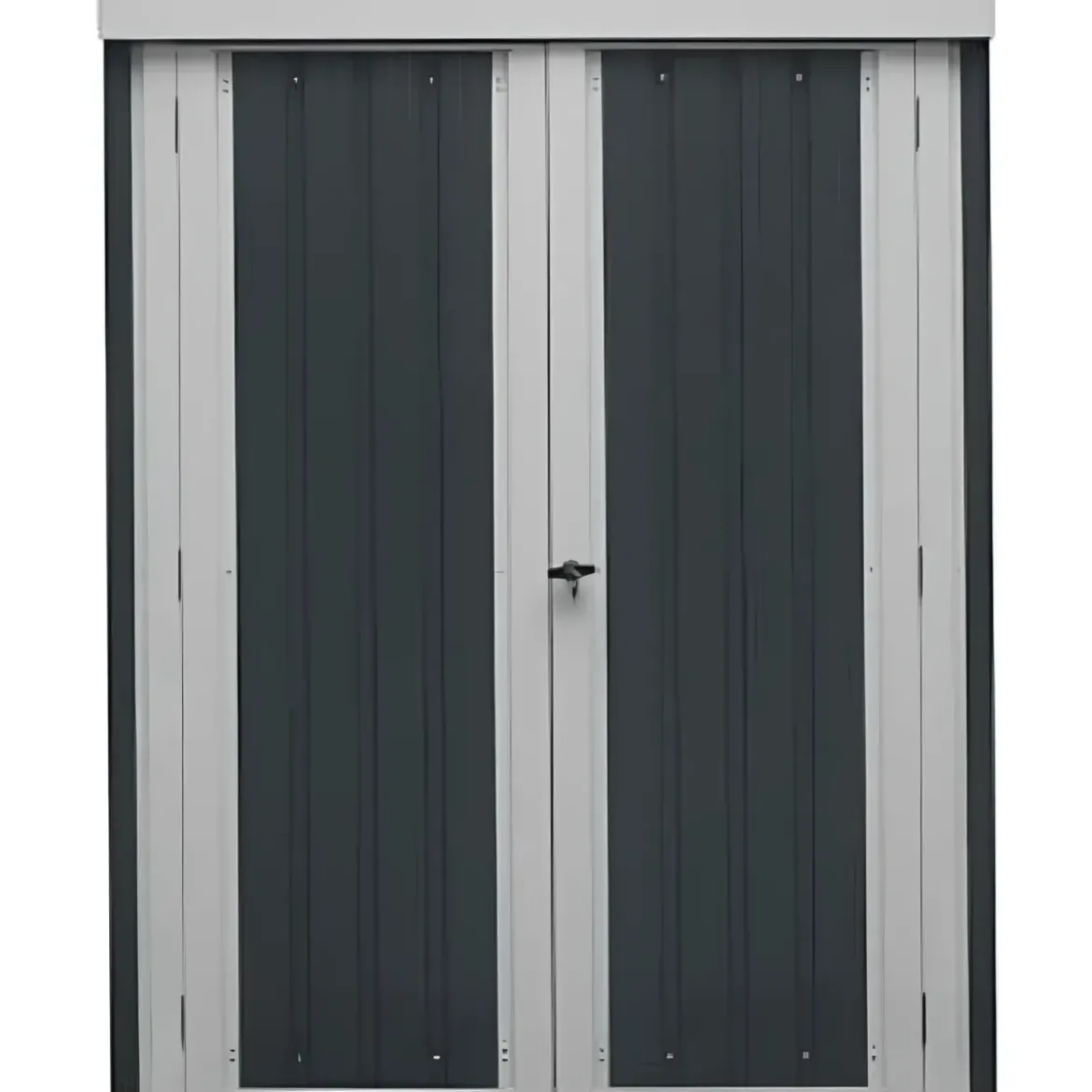 Casetta Big Box Giardino 140x81x180H cm Acciaio Antracite Doppia Porta