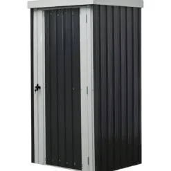 Casetta Box Giardino 98x81x180H cm Acciaio Antracite con Porta