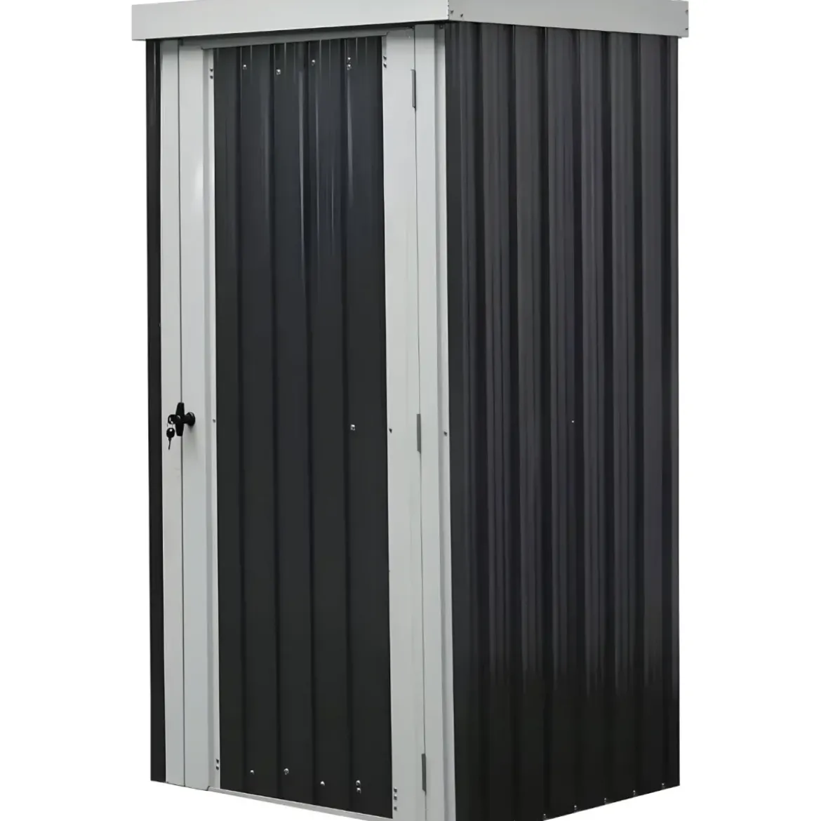 Casetta Box Giardino 98x81x180H cm Acciaio Antracite con Porta