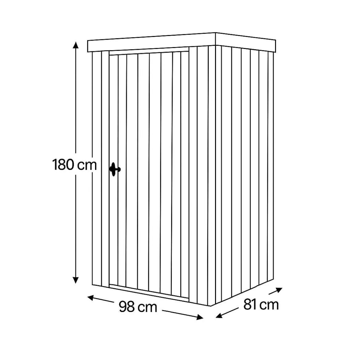 Casetta Box Giardino 98x81x180H cm Acciaio Antracite con Porta