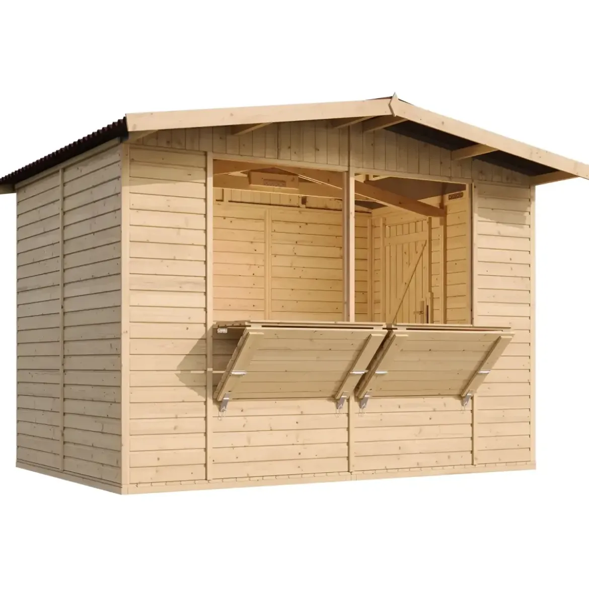 Casetta Chiosco in Legno 3x2 a Pannelli 17 mm Bar da Spiaggia Giardino