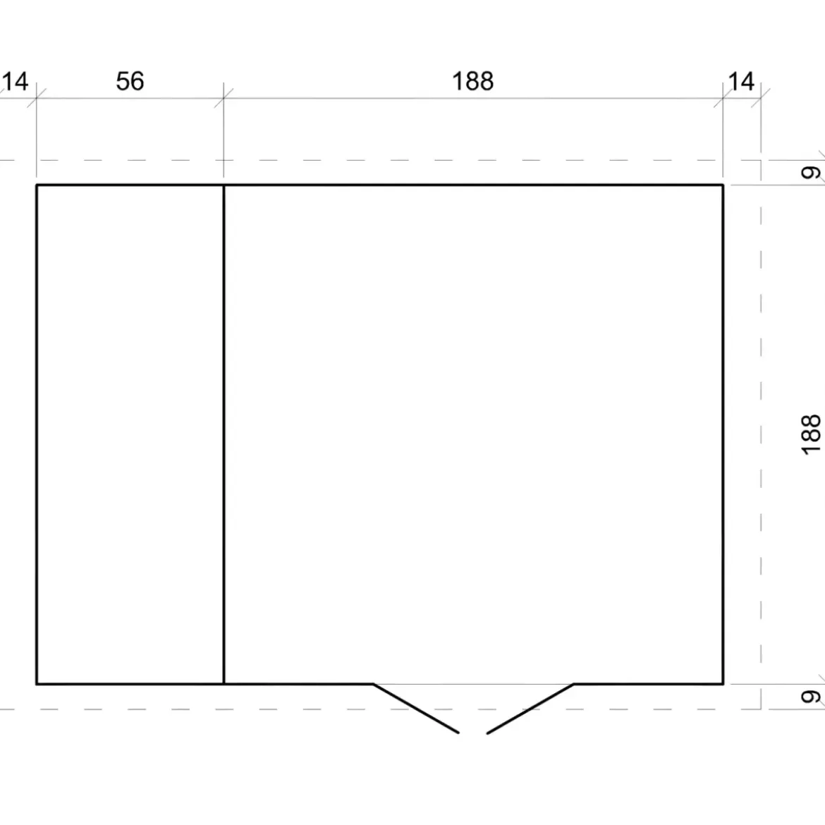Casetta con Legnaia 272x206x218 cm Box in Legno