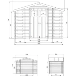 Casetta con Pavimento in Legno Legnaia 328x206x218 cm