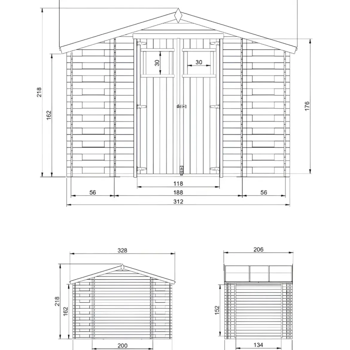 Casetta con Pavimento in Legno Legnaia 328x206x218 cm