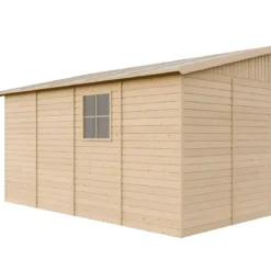 Casetta da Giardino Addossata 2x4 m in Legno 17 mm Porte con Finestre