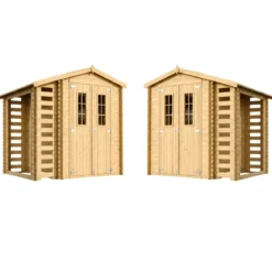 Casetta da Giardino con Legnaia in Legno 19 mm 256x200 cm Pavimento