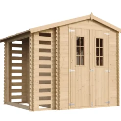 Casetta da Giardino con Legnaia in Legno 19 mm 256x200 cm Pavimento