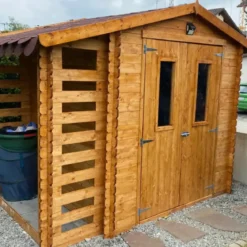 Casetta da Giardino con Legnaia in Legno 19 mm 256x200 cm Pavimento