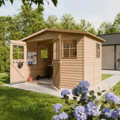 Casetta da Giardino in Legno Grezzo 3x2 m 6 m2 Box con Pavimento