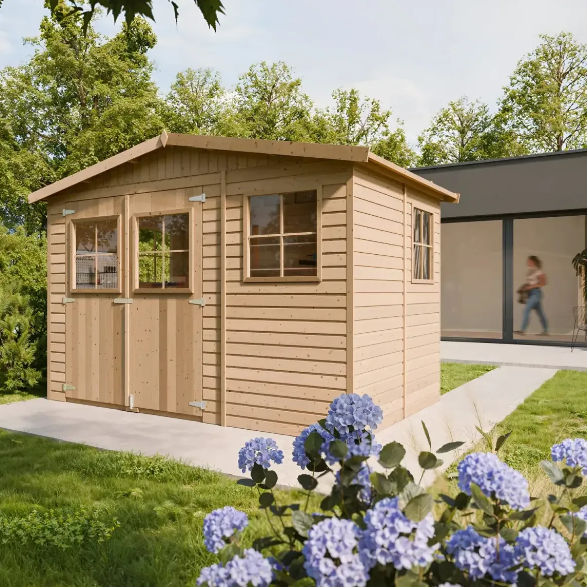 Casetta da Giardino in Legno Grezzo 3x2 m 6 m2 Box con Pavimento