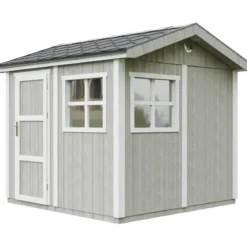Casetta da Giardino in Legno Grigio Chiaro 236x250 cm 6 m2 Pavimento