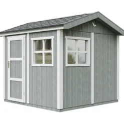 Casetta da Giardino in Legno Grigio Scuro 236x250 cm 6 m2 Pavimento