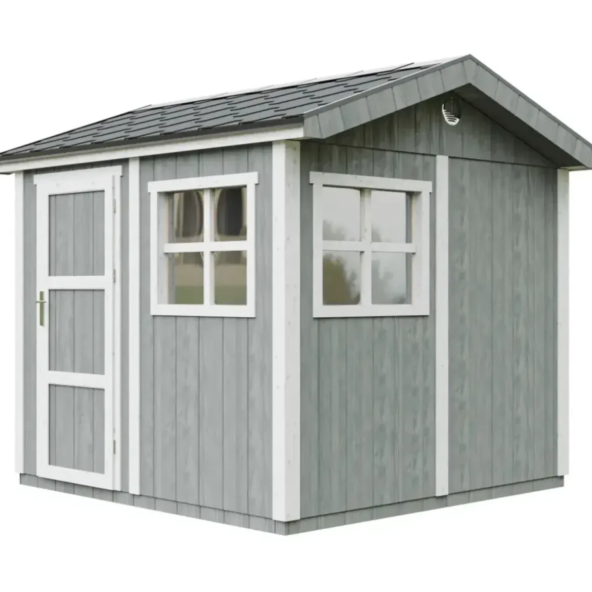 Casetta da Giardino in Legno Grigio Scuro 236x250 cm 6 m2 Pavimento