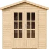 Casetta da Giardino in Legno Grezzo 2x2m 4 m2 Pavimento Porta Vetrata