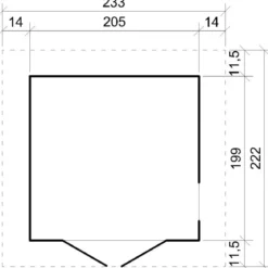 Casetta da Giardino in Legno Grezzo 2x2m 4 m2 Pavimento Porta Vetrata